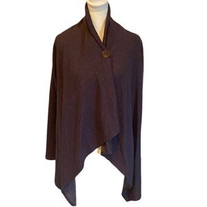 Bobeau Elegant Purple Wrap Cardigan. One Button. Size M.